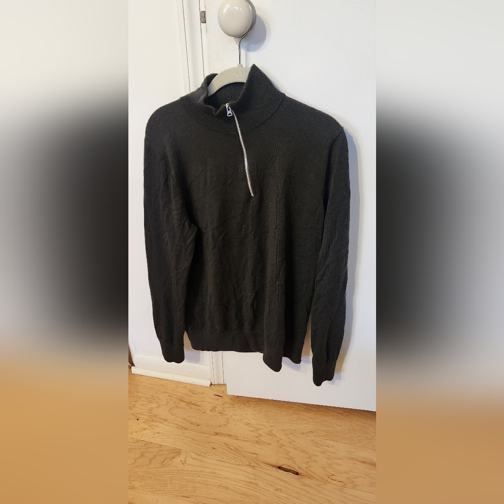 J. Crew Men's Green Zip-Neck Sweater